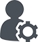 person with configuration wheel icon
